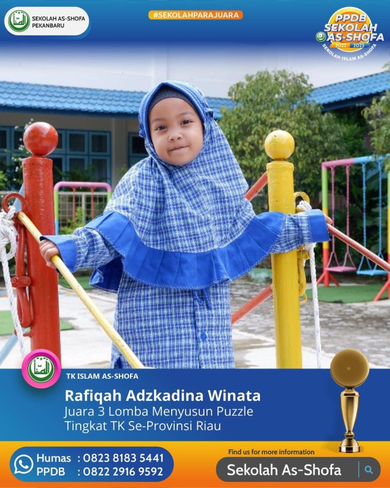 Prestasi Cemerlang: Rafiqah Raih Juara 3 Lomba Menyusun Puzzle se-Provinsi Riau